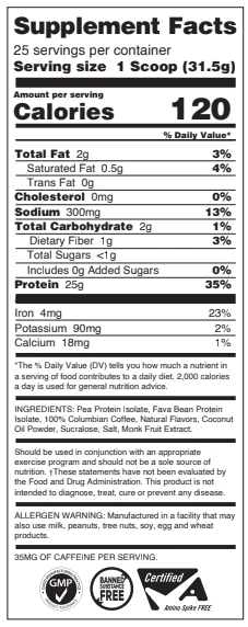 Elite Series Vegan Protein nutrition facts